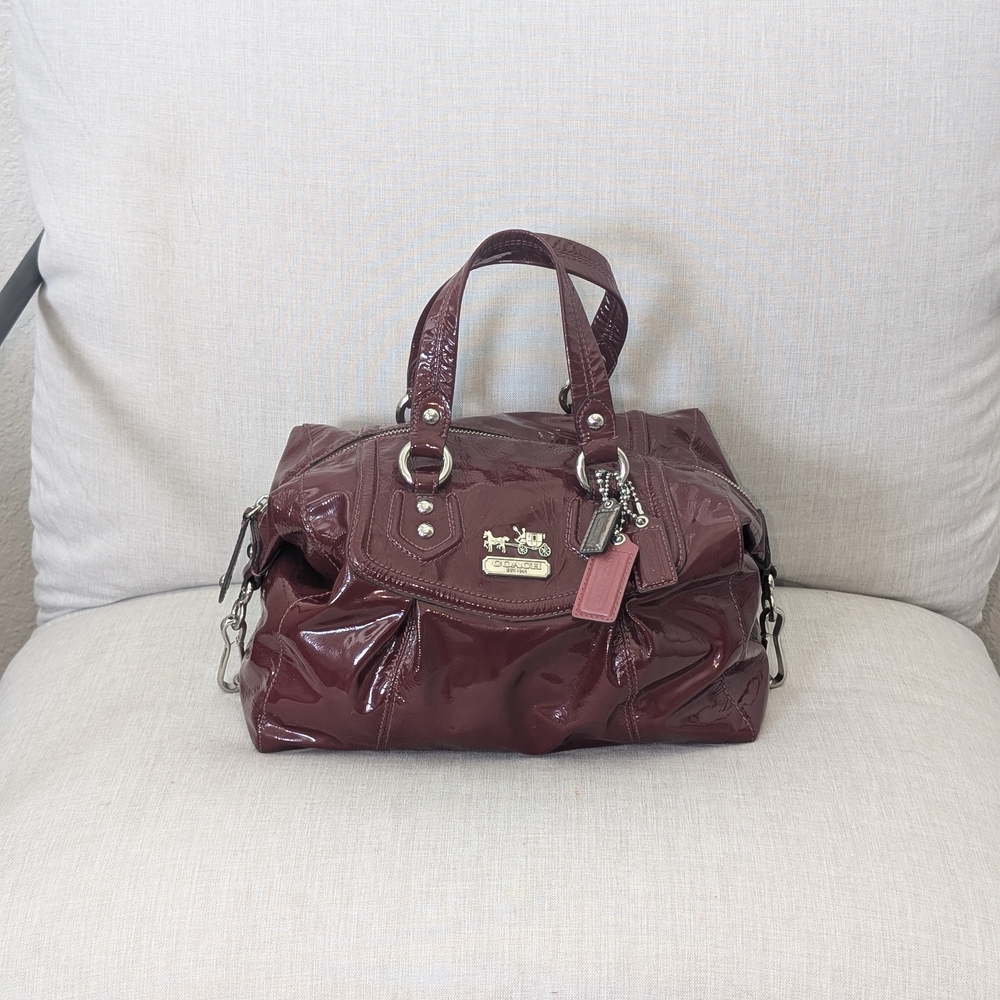 Coach Burgundy Patent Leather Satchel